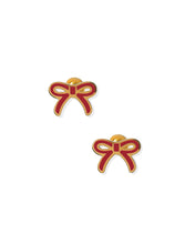 Load image into Gallery viewer, Screwback Stud Earrings - Sadie Bow Maroon