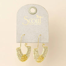 Load image into Gallery viewer, Chromacolor Miyuki U-Hoop Earring - Cream/Gold