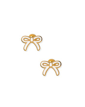 Load image into Gallery viewer, Screwback Stud Earrings - Sadie Bow White