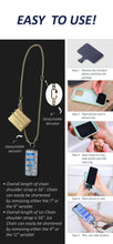 Load image into Gallery viewer, Clip &amp; Go Crossbody Phone Accessory with Metal Chain