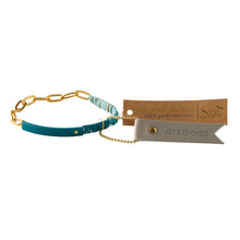 Load image into Gallery viewer, Good Karma Ombre w/Chain Bracelet - Joy&amp;Kndnss Turquoise/Gld