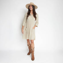 Load image into Gallery viewer, Rayanne 3/4 Sleeve V-Neck Mid-Length Tiered Dress