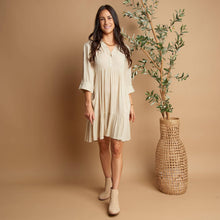 Load image into Gallery viewer, Rayanne 3/4 Sleeve V-Neck Mid-Length Tiered Dress