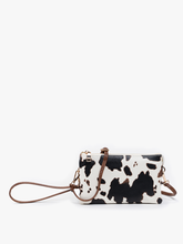 Load image into Gallery viewer, Riley Cow 3 Compartment Crossbody/Wristlet
