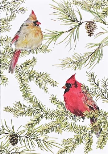 Cardinals in Evergreen Small Boxed Holiday Cards