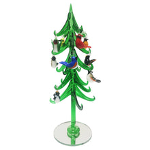 Load image into Gallery viewer, Mini Glass Christmas Tree w/ Bird Ornaments