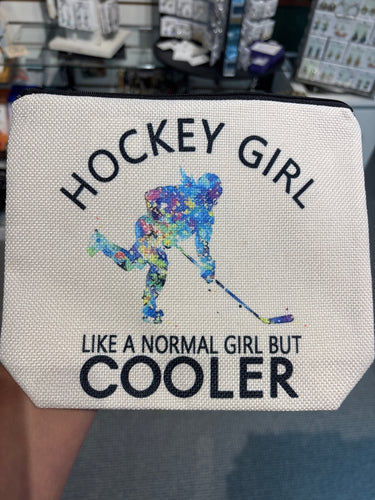Hockey Girls Gifts Hockey Makeup Bag Hockey Gifts for Girls Women Hockey Love