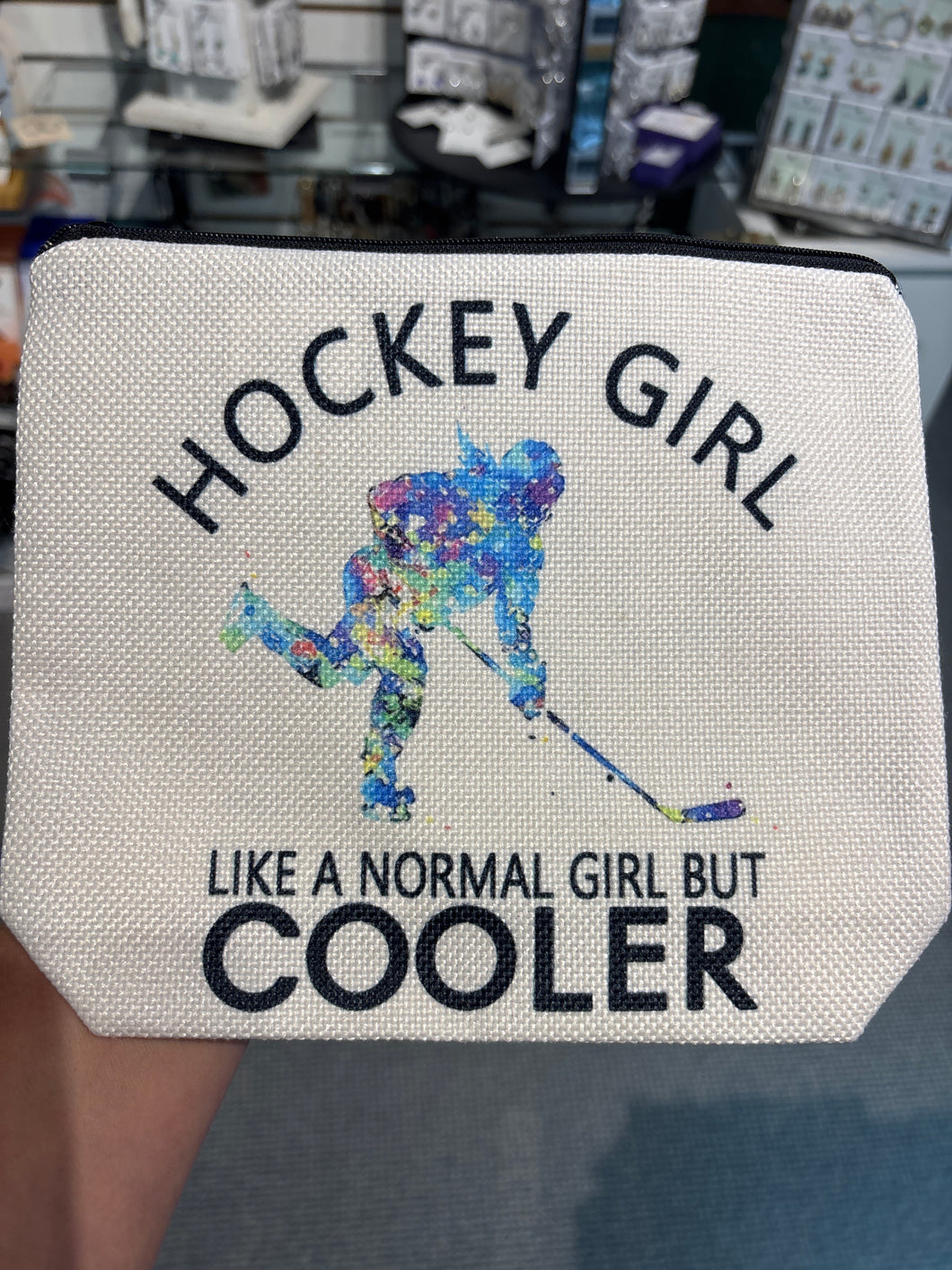 Hockey Girls Gifts Hockey Makeup Bag Hockey Gifts for Girls Women Hockey Love
