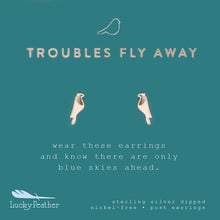Load image into Gallery viewer, New Moon Silver Earrings - TROUBLES FLY/BIRD