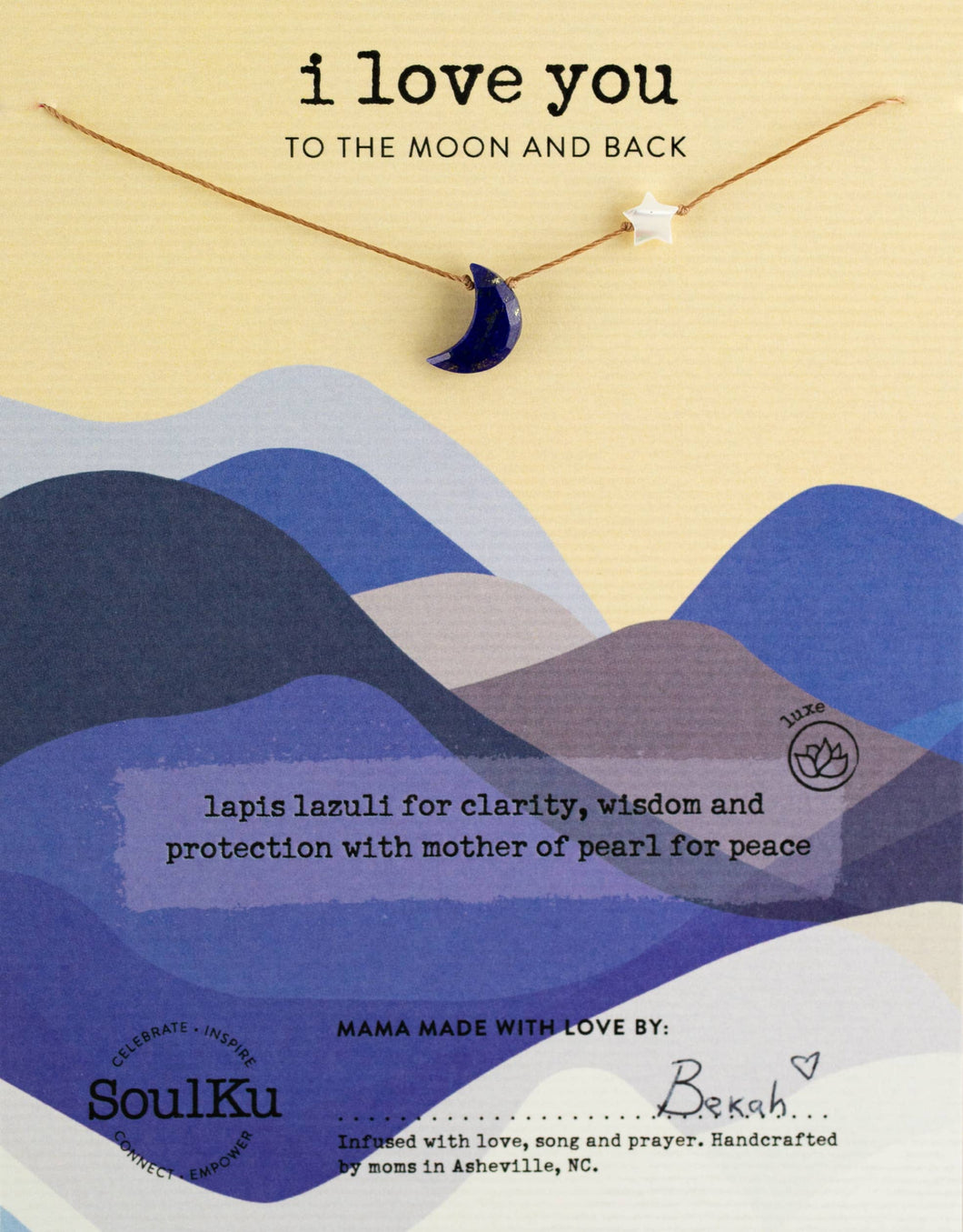 Lapis I Love You to the Moon & Back Necklace