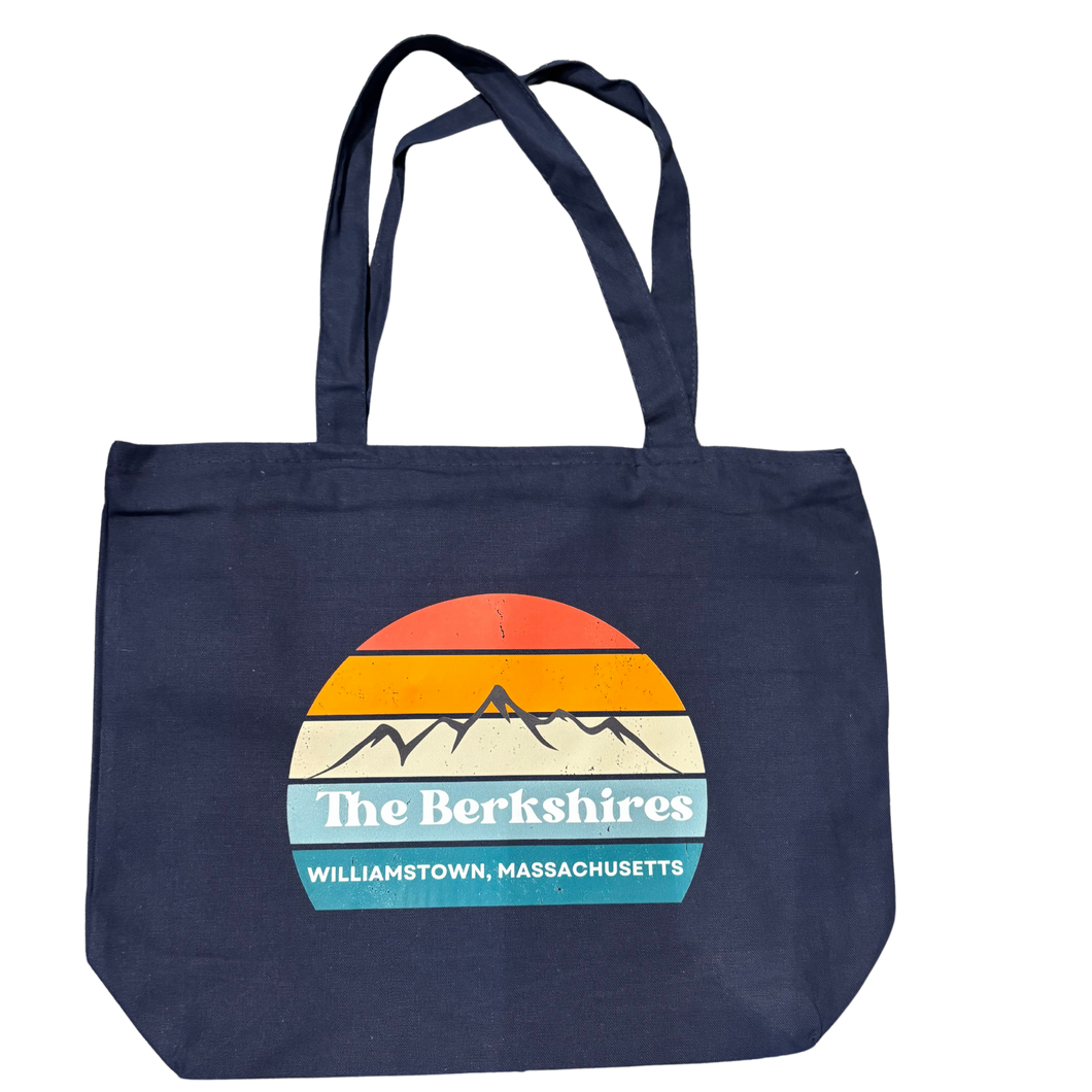 Navy Berkshires Zippered Tote
