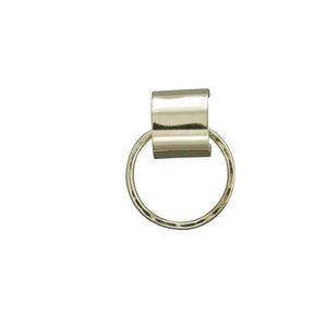P59 Wide Smooth Post with Linked Hammered Circle Post Earring