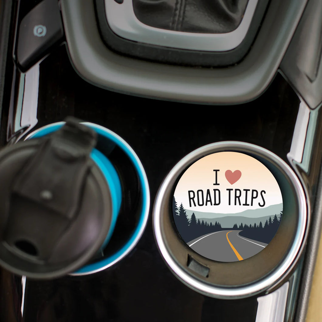 I LOVE ROAD TRIPS CAR COASTER SINGLE PACK