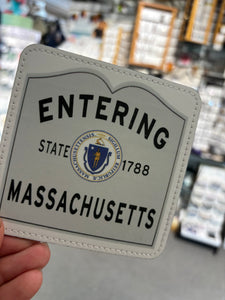 4x4 Inch Leathette Coasters - Entering town sign
