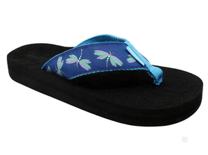 Dragonflies Blue Flip Flops