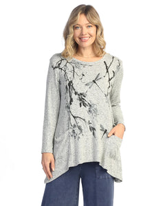 Soft-Brushed Knit Patch Pockets Tunic Top SAKURA