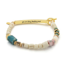 Load image into Gallery viewer, Hidden Message Bracelet - F♥cking Great/Blue Apatite/Gold