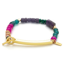 Load image into Gallery viewer, Hidden Message Bracelet - Strong AF/Amethyst/Gold
