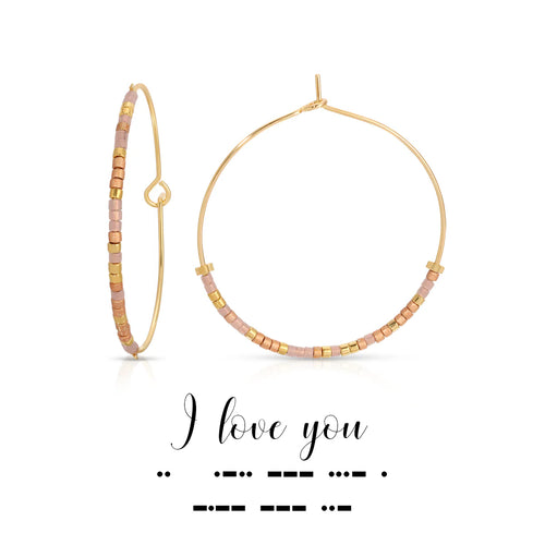 Dot & Dash I Love You Hoop Earring