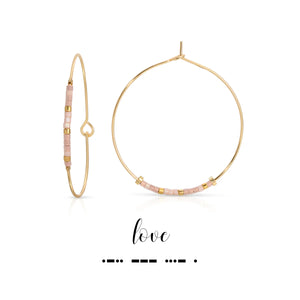 Dot & Dash Love Hoop Earring