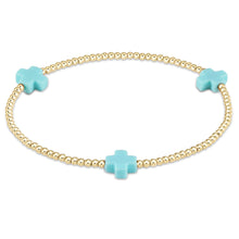 Load image into Gallery viewer, signature cross 2mm gold bracelet