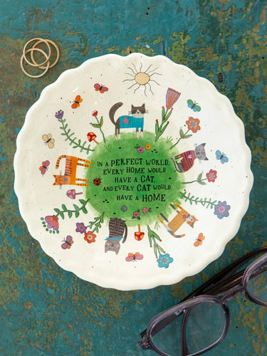 In A Perfect World Cat Catch All Bowl