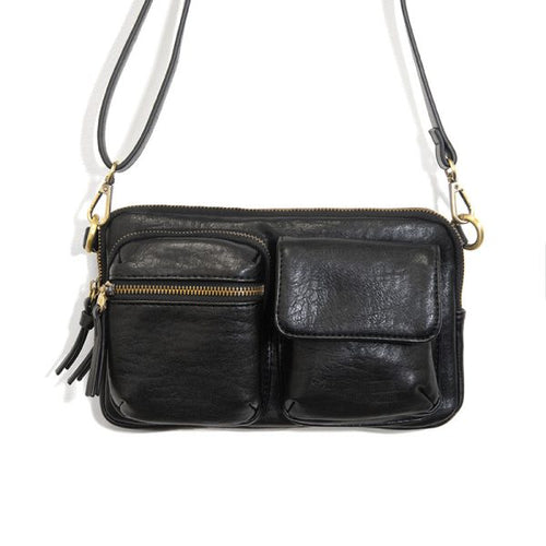 Kendra Cargo Pocket Sling Crossbody Black
