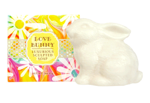 white bunny sculpted soap love
