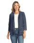 COTTON-SPAN TERRY CARDIGAN WITH LAYERED HEM AND PATCH POCKETS