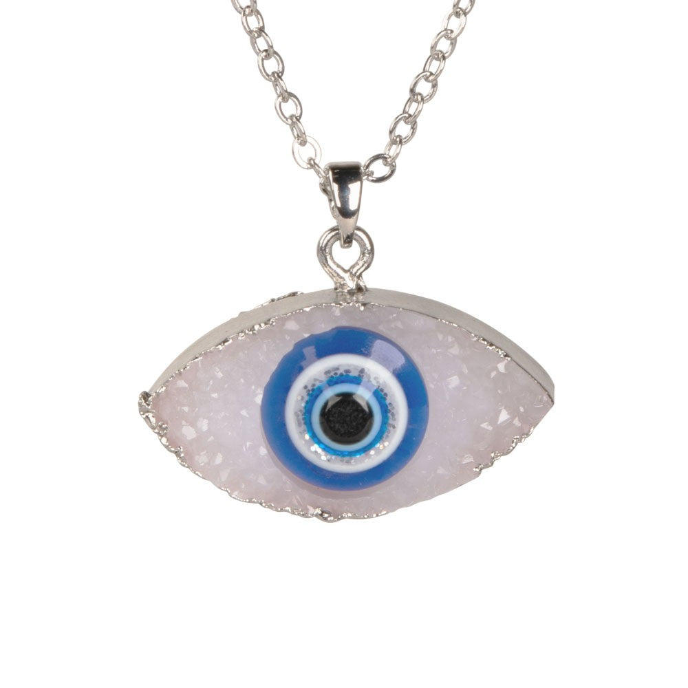 SILVER EVIL EYE INSET IN DRUZY