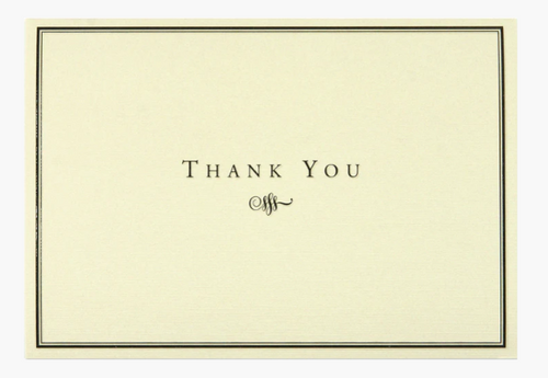 Black And Cream Thank You Notes