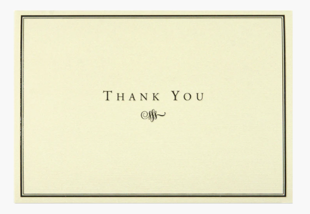 Black And Cream Thank You Notes