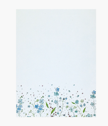 Blue Flowers Stationery Set