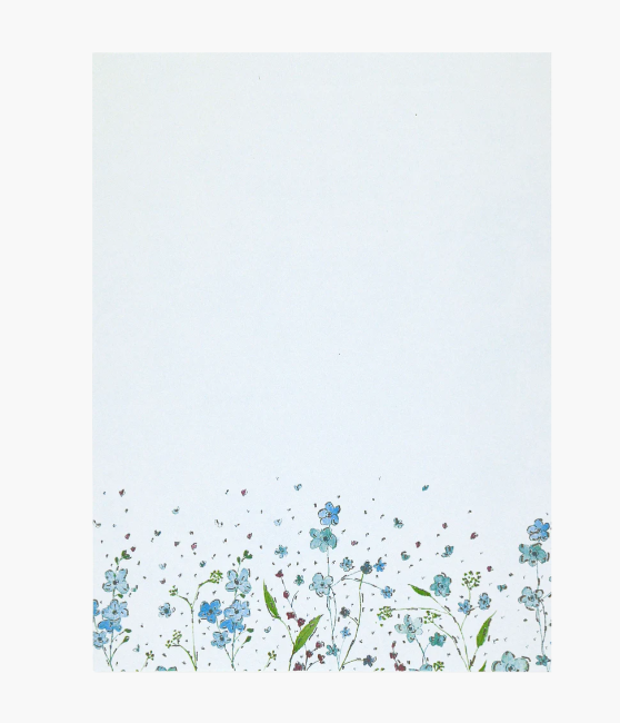 Blue Flowers Stationery Set