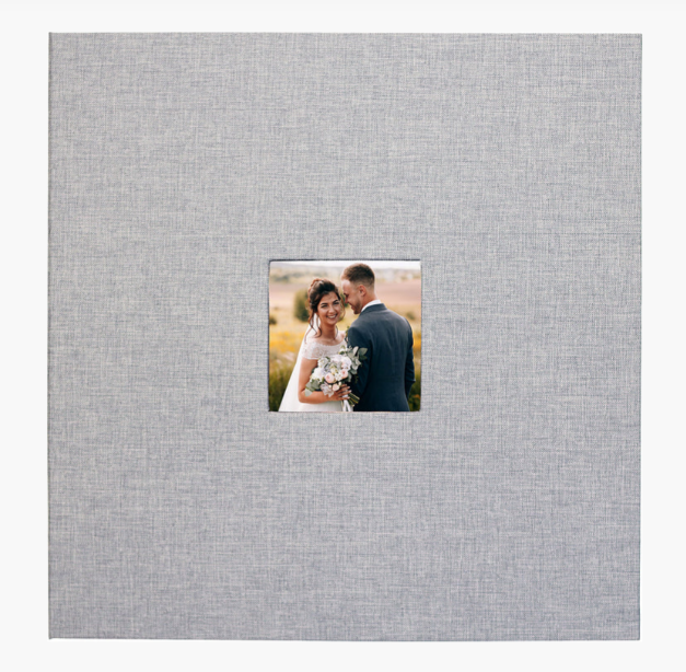 Gray Linen Photo Album (40 Self-Adhesive Pages)