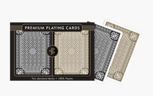 Black & Gold Premium Plastic Playing Cards (Standard Size)