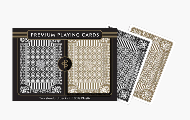 Black & Gold Premium Plastic Playing Cards (Standard Size)