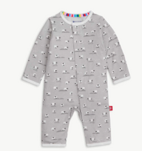Load image into Gallery viewer, gray baa baa baby modal magnetic fuss free coverall