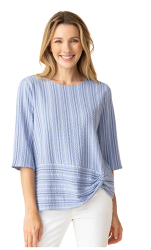 Crinkle Crepe On-Deck Twist Top