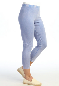 MINERAL WASHED COTTON SPANDEX CROP LEGGING