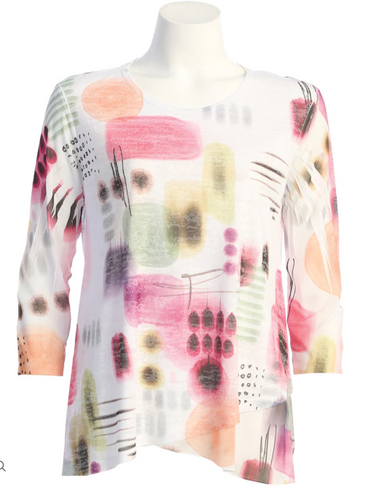 Burnout Sublimation Tunic With Mesh Contrast
