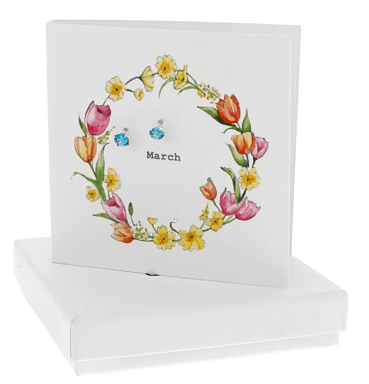 March 5mm Sterling Silver Cubic Zirconia Stud Earrings