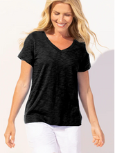 Load image into Gallery viewer, Textured Peruvian Cotton Base Tee V Neck