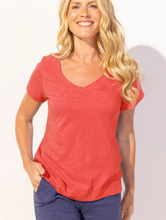 Load image into Gallery viewer, Textured Peruvian Cotton Base Tee V Neck