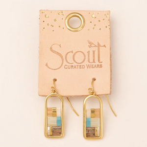 Good Karma Miyuki Frame Earring - Mint/Peach/Gold