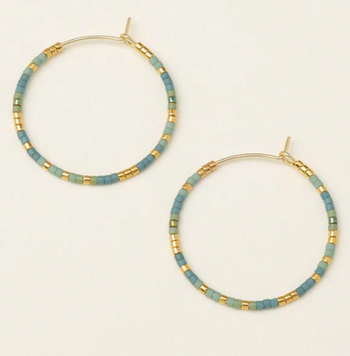 Chromacolor Miyuki Small Hoop - Turquoise Mint/Gold
