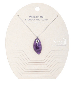 Organic Stone Necklace Amethyst/Silver - Stone of Protection