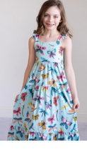 Load image into Gallery viewer, Little Flutters Ruffle Maxi Dress 2T