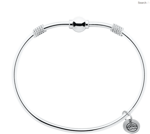 SS Double Rope Plain Bead Bracelet