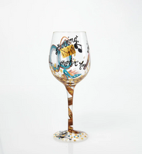 Load image into Gallery viewer, 60 and Sassy Hand-painted Artisan Wine Glass, 15 oz.
